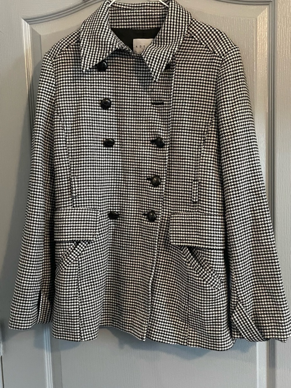 Adec 2 Black & White Blazer size 8/42 wool